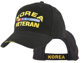 CAP-KOREA VETERAN W/RIBBONS , 3LOC (BLK BRSH)-3