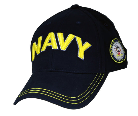 CAP-NAVY 3-D TEXT LOGO ON SIDE DKN (SX)-4