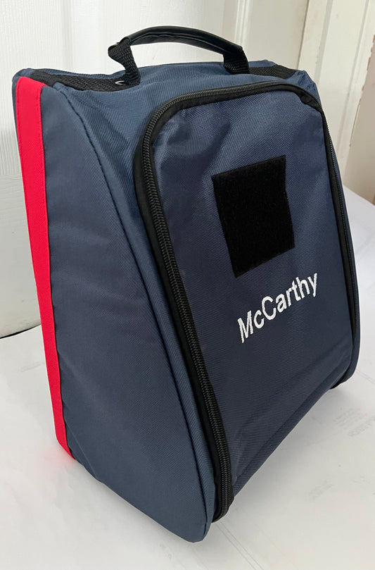 The Velcro Coverbag Navy with Red Stripe with Embroidery