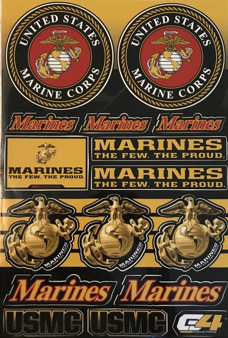 Moto Designs USMC Sticker Decal Sheet